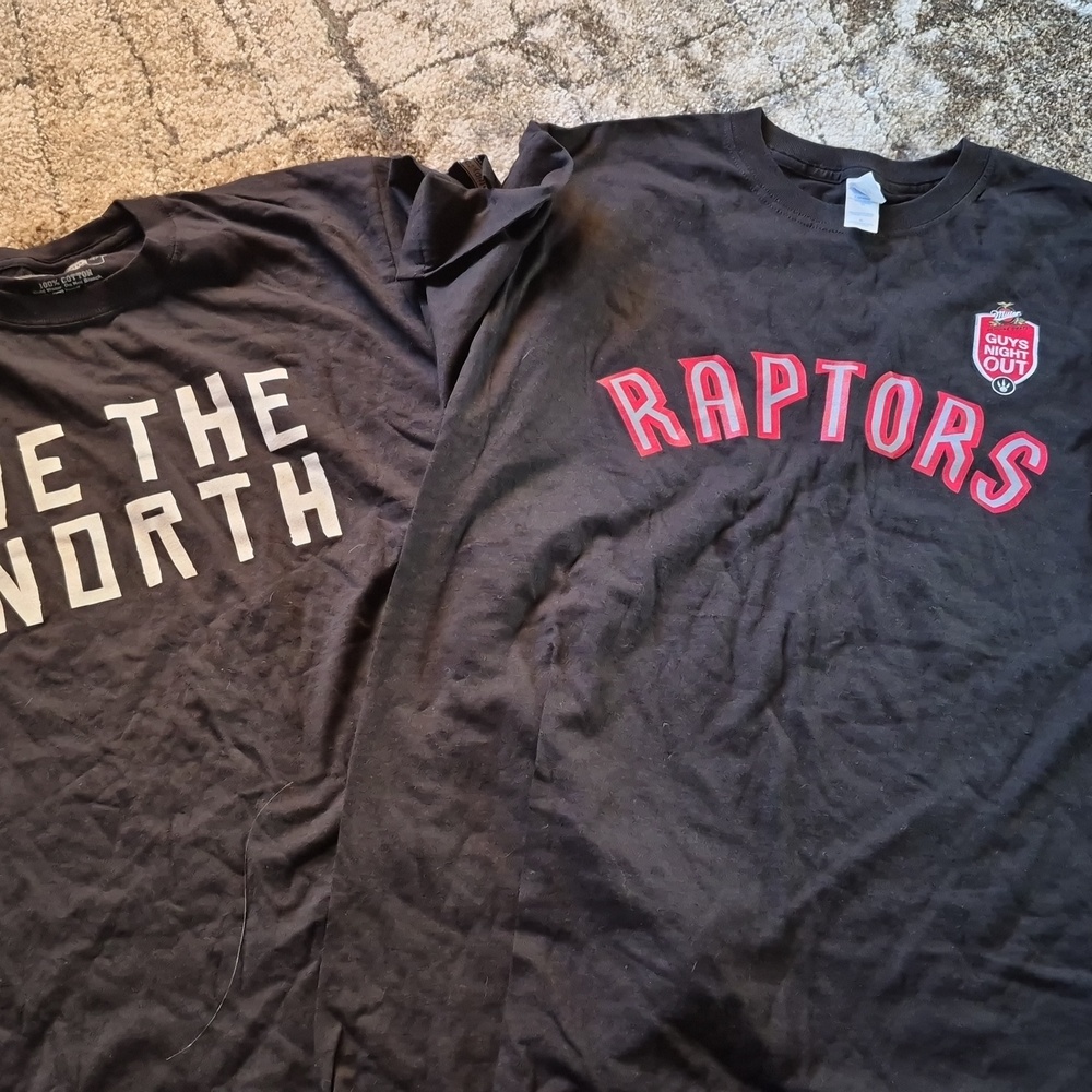 Toronto Raptors 2 X Mens T-Shirt - Black and Red